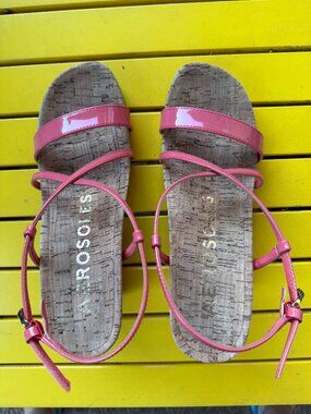 Cute pink Aerosoles cork bottom sandals